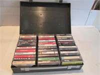 CASE OF OLD MUSIC CASSETTES MOSTLY ROCK