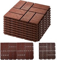 38 Pk Plastic Interlocking Deck Tiles 12x12''Brown