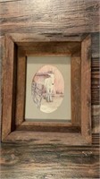 2 Barn Wood Framed Mule and Donkey Pictures