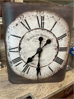 Wall Clock Metal Battery Operated 19” x 19-1/2”