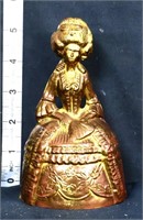 Vintage metal 5in lady figural bell