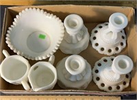 Lot Of Westmoreland Milk Glass 7 Pieces
