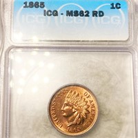 1865 Indian Head Penny ICG - MS 62 RD