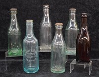 6 pcs. Antique Soda Bottles - Polar, Whistle & ++