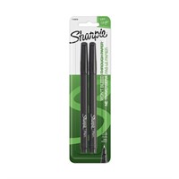6X Sharpie Pens, 0.8 mm Fine Tip, Black, 2/Pack