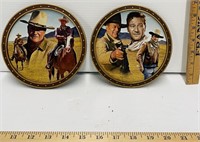 2 Vintage John Wayne “Tame The West” Wall Plaques