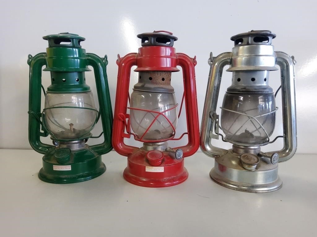 3 Small Kerosene Lanterns