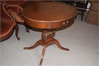 Mersman Mahogany Harp Table with Claw Feet,