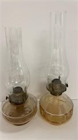 (2) vintage oil lamps