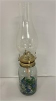 Vintage oil lamp on Drey mason jar bottom
