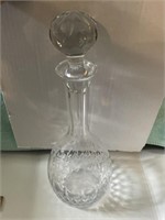 13.5" Clear Etched Glass Decanter W/ Large Thick