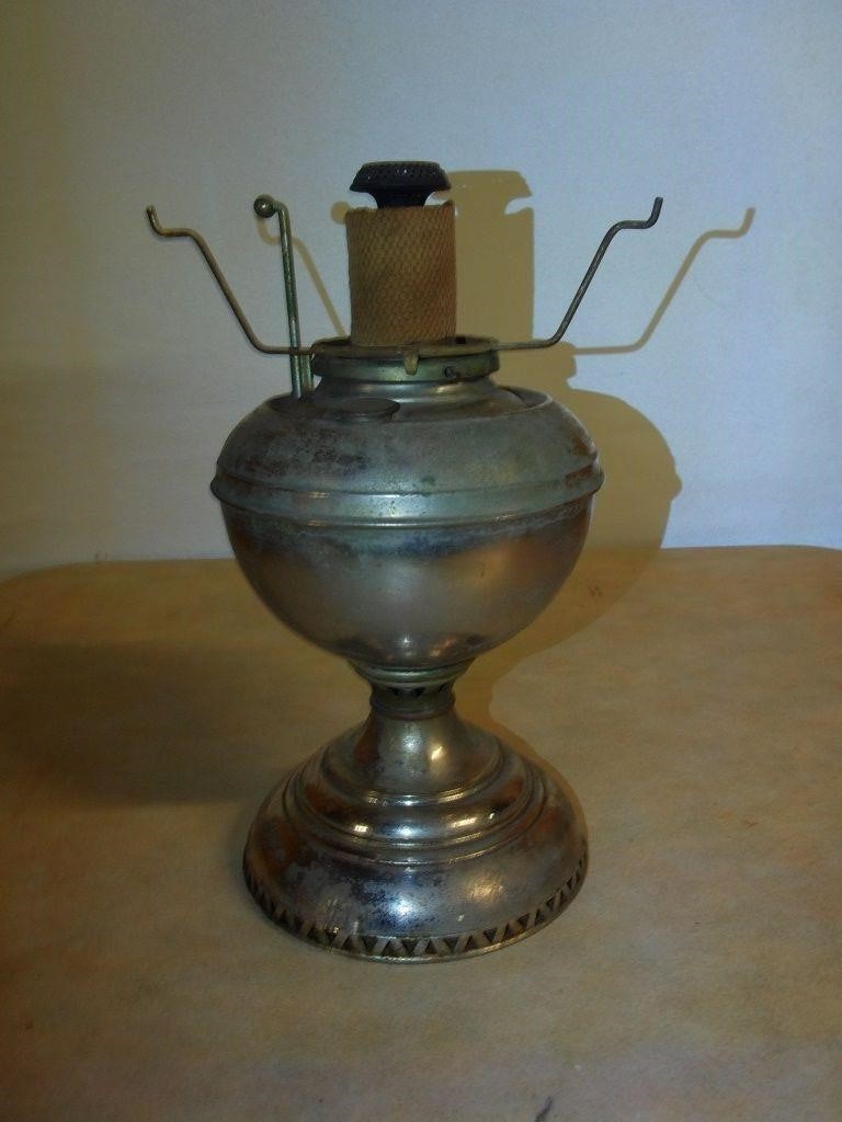 Antique Nickel B&H Kerosene Lamp