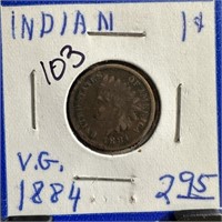 1884 INDIAN HEAD PENNY CENT