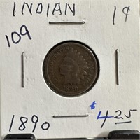 1890 INDIAN HEAD PENNY CENT