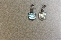 Pair of Sterling and Mother of Pearl Earrings