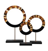 Circle Shell and Marble Decor Set 3