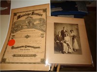 1911 WEDDING PHOTO & CERTIFICATE / LR
