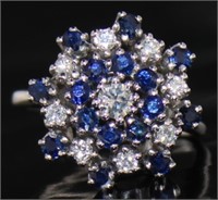 14kt Gold Natural 1.50 ct Sapphire & Diamond Ring