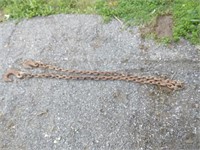 Heavy chain with hooks  approximately 10ft.