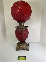 Red Glass Gone With the Wind Style Lamp