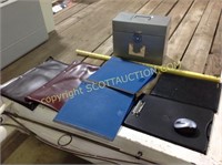 Offfice supplies, writing pads, ring binders,