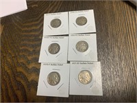 (6) Buffalo Nickels