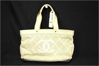 Chanel Ivory Cc Tote Shoulder Bag