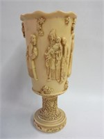 Large Resin Oriental Pedestal Vase