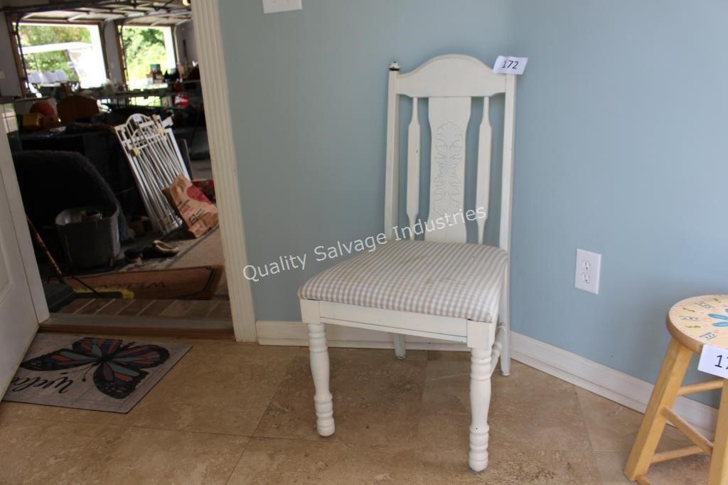 white wooden dining chair