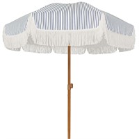 AMMSUN 7ft Patio Umbrella with Fringe Outdoor Tass