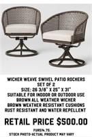 Wicker Weave Swivel Patio Rockers