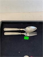 Antique Silver Spoon & Fork