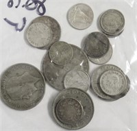 80 .18 GRAMS OF FOREIGN SILVER COINS