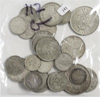 112 GRAMS OF FOREIGN SILVER COINS