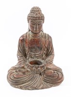 Carved Wooden Buddah Votive Holder.