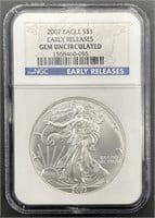 2007 American Silver Eagle NGC Early Release Gem