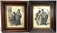 2 Honore Daumier Vintage Art Prints