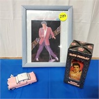 ELVIS PRESLEY ORNAMENTS AND PICTURE
