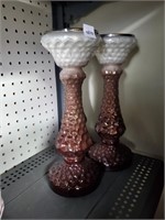3 Glass Pillar Candleholders