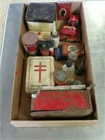 Flat of antique containers