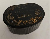 c1830's Black Lacquer Oval Snuff Box