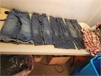 4 Pair Boys Blue Jeans Size 6-6x + Boy Shirt Size8