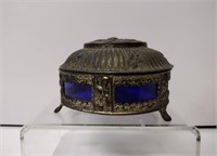 Japanese Trinket Box w/ Cobalt Glass Dish
