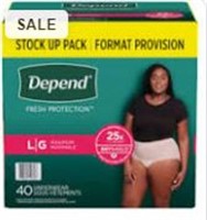 Depends Fresh Protction Ladies Large 40 Count