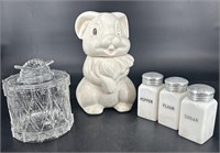 Vintage Thumper Cookie Jar, Vintage White Spice