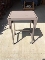 Vintage Metal Table Desk with Drop Leaf Sides