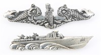 WWII - KOREA USN SUBMARINE WARFARE & PT BOAT BADGE