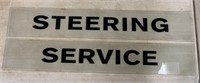 frosted glass Steering and Service glass signage
