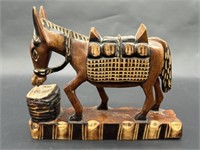 Haitian Folk Art - Carved Donkey w/ Saddle
