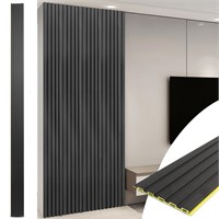 Art3d WPC 3D Wall Panels 108x6 Inch Black